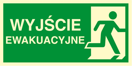 ZNAK EWAKUACYJNY - KIERUNEK DO WYJŚCIA EWAKUACYJNEGO - W PRAWO - AC 101 CE PS