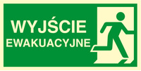 ZNAK EWAKUACYJNY - KIERUNEK DO WYJŚCIA EWAKUACYJNEGO - W PRAWO - AC 101 CE PS