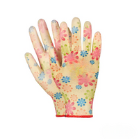 Rękawice Poliuretanowe Ochronne Robocze Ogrodowe Flower DAMSKIE Kwiatki 12 PAR