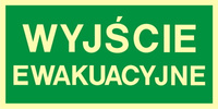 ZNAK EWAKUACYJNY - WYJŚCIE EWAKUACYJNE
