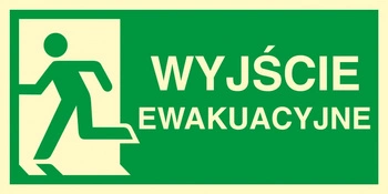 ZNAK EWAKUACYJNY - KIERUNEK DO WYJŚCIA EWAKUACYJNEGO - W LEWO - AC 100 CE PS